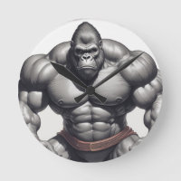 Gorilla Bodybuilder Pop Art Cartoon Zeichnend