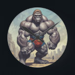 Gorilla Bodybuilder Pop Art Cartoon Zeichnend Runde Wanduhr<br><div class="desc">Digital Computer Animal Art - Uni Pop Kunst - Wilde Tiercomputer Bilder</div>