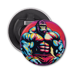 Gorilla Bodybuilder Pop Cartoon Flaschenöffner