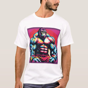 Gorilla Bodybuilder Pop Cartoon T-Shirt