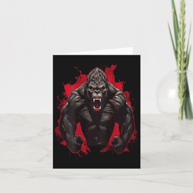 Gorilla Bodybuilding Workout Backprint Gym Karte (Vorderseite)