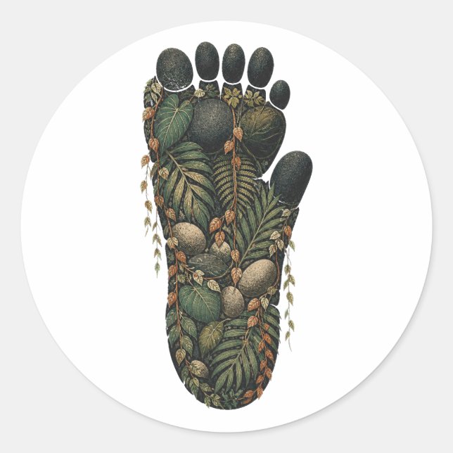 Gorilla Botanical Footprint Nature Sticker (Vorderseite)