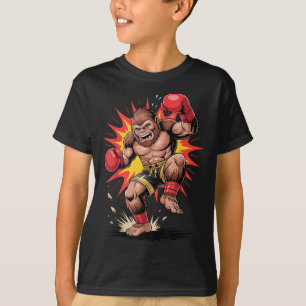 Gorilla-Box-Champion Retro-Arcade-Kämpfer-Affe T-Shirt