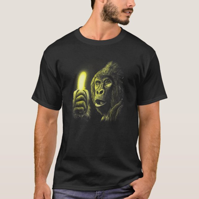 Gorilla Carried Banana Funny Monkey Kostüm Wild T-Shirt (Vorderseite)