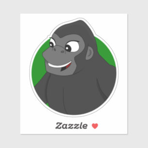 Gorilla Cartoon Aufkleber aus Vinyl