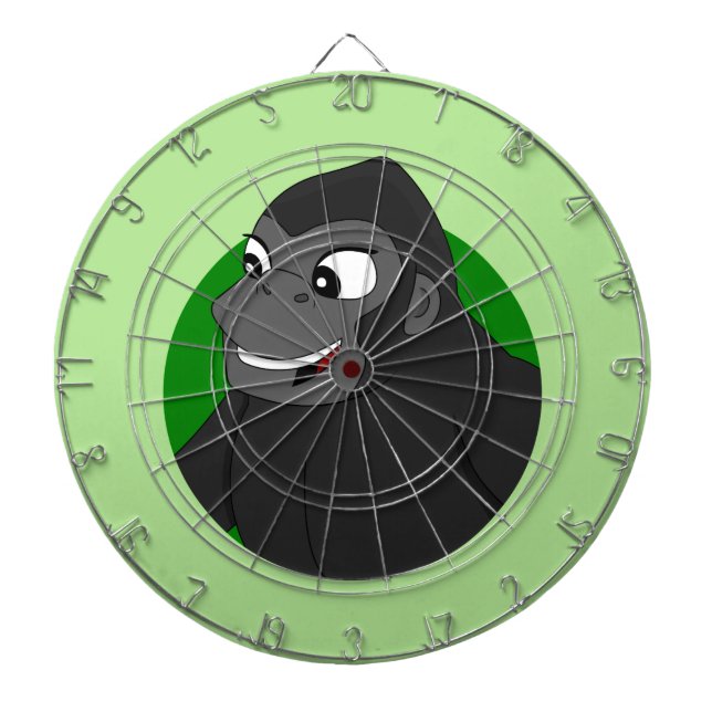 Gorilla Cartoon Dartboard mit Pfeilen Dartscheibe (vorne)