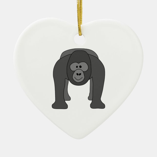Gorilla-Cartoon Keramik Ornament (Vorne)