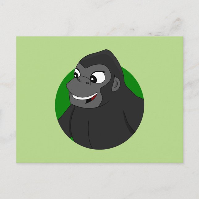 Gorilla Cartoon Postcard Postkarte (Vorderseite)
