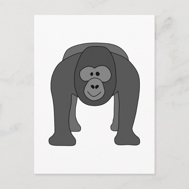 Gorilla Cartoon Postkarte (Vorderseite)