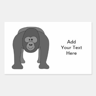 Gorilla Cartoon Rechteckiger Aufkleber