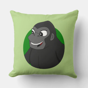 Gorilla Cartoon Throw Pillow Kissen