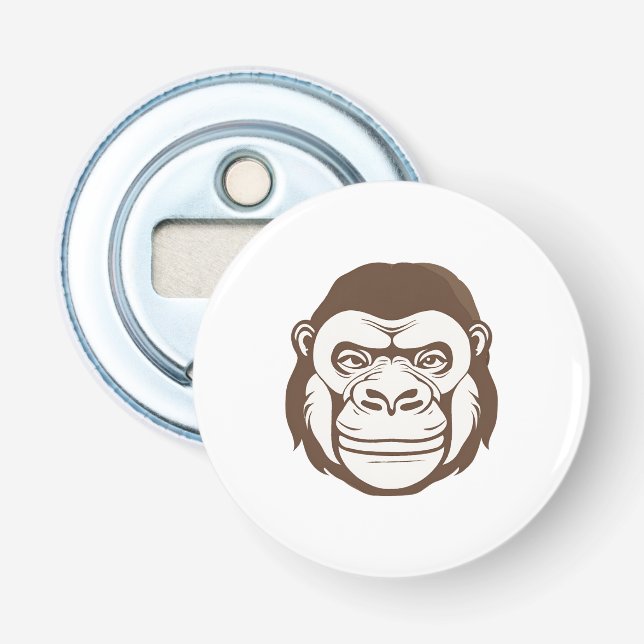 Gorilla Cartoon Zeichnend Flaschenöffner (Vorderseite)