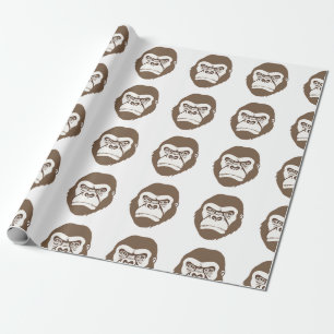 Gorilla Cartoon Zeichnend Geschenkpapier