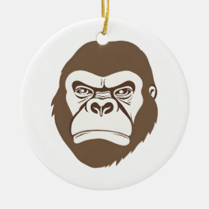 Gorilla Cartoon Zeichnend Keramik Ornament