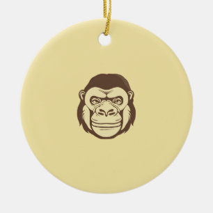Gorilla Cartoon Zeichnend Keramik Ornament