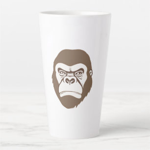 Gorilla Cartoon Zeichnend Milchtasse