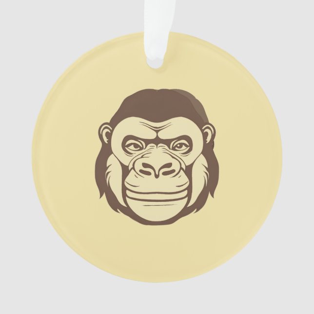 Gorilla Cartoon Zeichnend Ornament (Vorderseite)