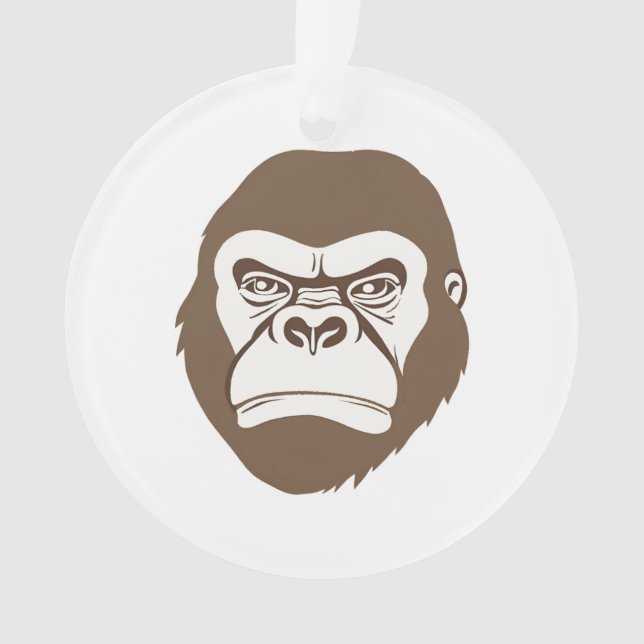 Gorilla Cartoon Zeichnend Ornament (Vorderseite)