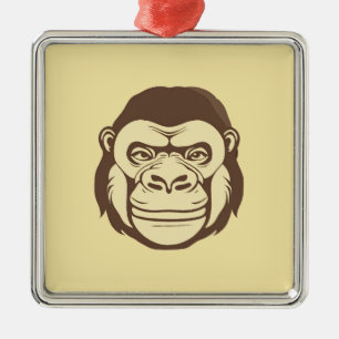 Gorilla Cartoon Zeichnend Ornament Aus Metall