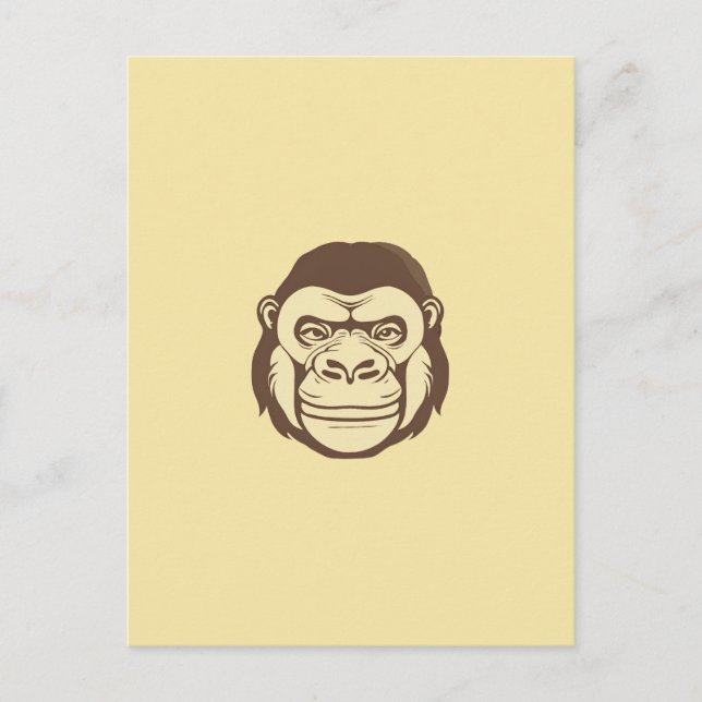 Gorilla Cartoon Zeichnend Postkarte (Vorderseite)