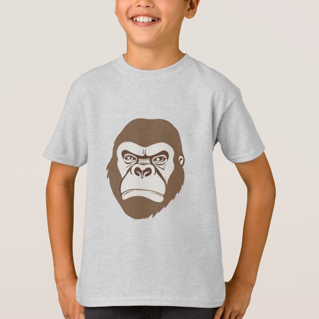 Gorilla Cartoon Zeichnend T-Shirt (Vorderseite)