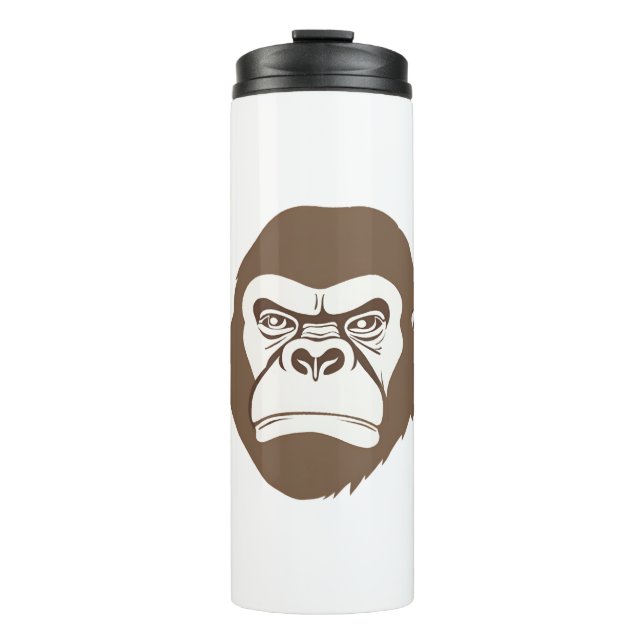 Gorilla Cartoon Zeichnend Thermosbecher (Vorderseite)
