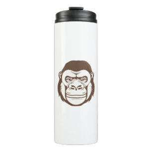 Gorilla Cartoon Zeichnend Thermosbecher