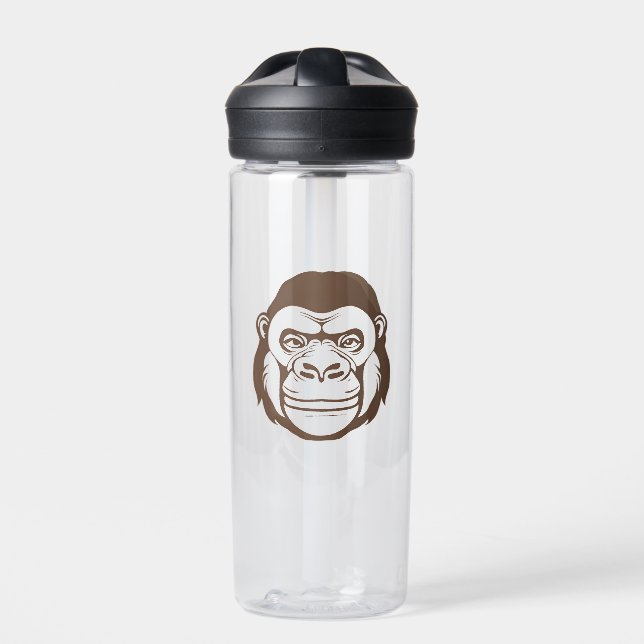 Gorilla Cartoon Zeichnend Trinkflasche (Vorderseite)