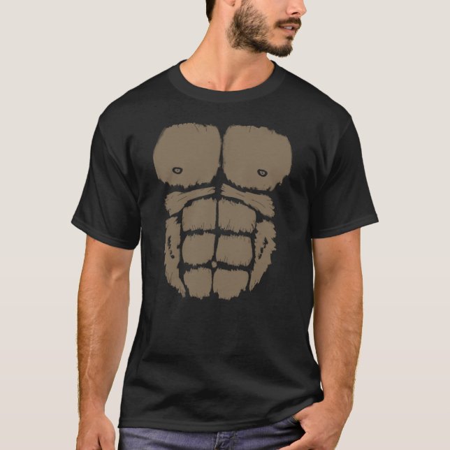 Gorilla Chest Muscle Belly Monkey Costume T-Shirt (Vorderseite)