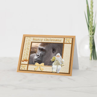 Gorilla Christmas Grußkarte Feiertagskarte