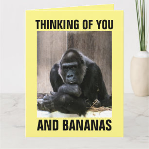 GORILLA DENKT AN IHRE FUNNY GREETING CARD KARTE