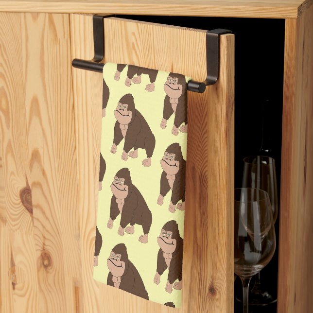 Gorilla-Design mit beliebigem Hintergrundfarbe Geschirrtuch (Drittel gefaltet)