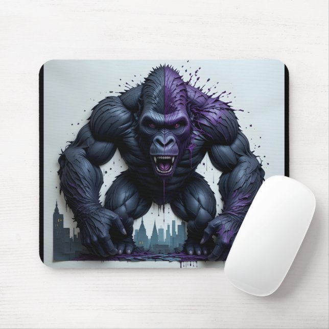 Gorilla Duality Portrait Mousepad (Mit Mouse)