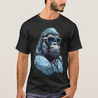 Gorilla Face Angry Growling Beängstigend Silverbac T-Shirt