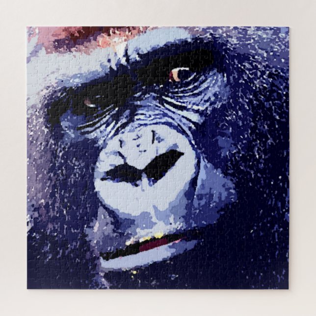 Gorilla Face Blue Pop Puzzle (Vertikal)
