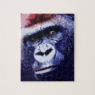 Gorilla Face Blue Pop Puzzle