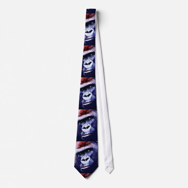 Gorilla Face Pop Art Neck Tie Krawatte (Vorderseite)