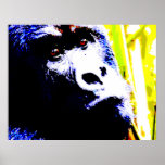 Gorilla Face Pop Art Poster<br><div class="desc">Gorilla Head Pop Digitale Fotografie - Wilde Tiere Gorillas Pictures - Mountain Gorilla Face Nahes Aussehen - Primaten Kunstwerk</div>