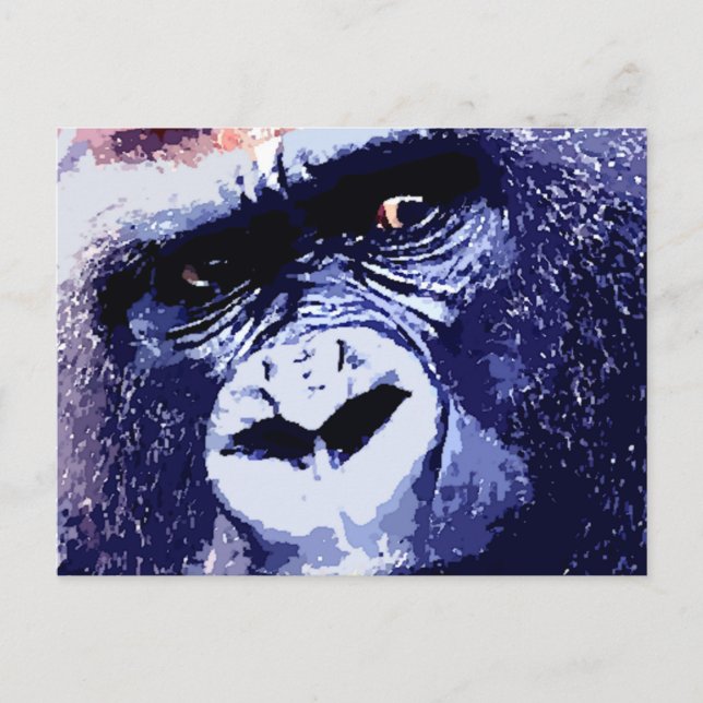 Gorilla Face Pop Art Postkarte (Vorderseite)