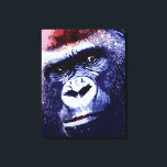 Gorilla Face Pop Art Wrapped Canvas Leinwanddruck<br><div class="desc">Gorilla Head Pop Digitale Fotografie - Wilde Tiere Gorillas Pictures - Mountain Gorilla Face Nahes Aussehen - Primaten Kunstwerk</div>