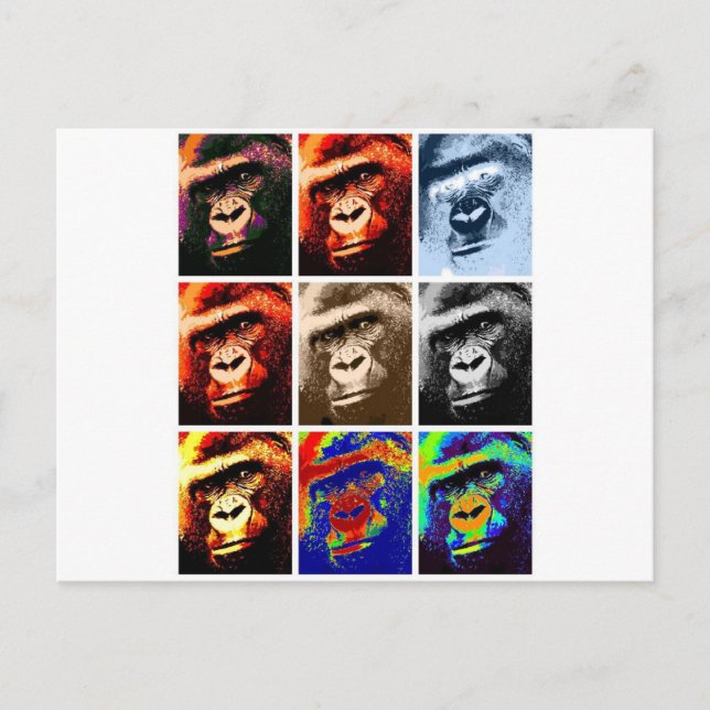 Gorilla Faces Postkarte (Vorderseite)