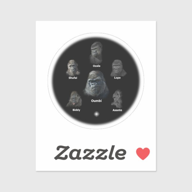 Gorilla Family Aufkleber (Blatt)