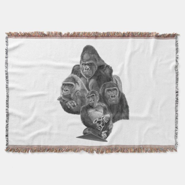 Gorilla Family Blanket ゴリラ家族のブランケット (GorillaLife) Decke (Vorderseite)