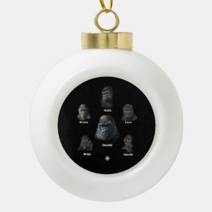 Gorilla Family Keramik Kugel-Ornament