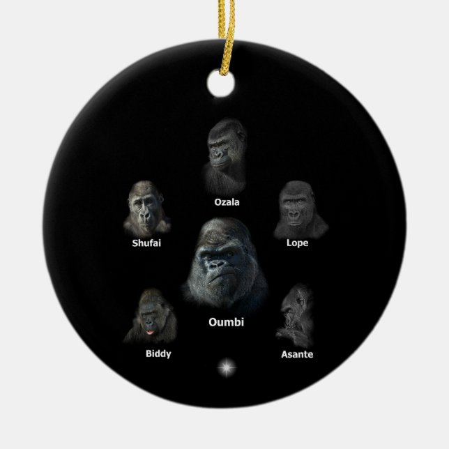 Gorilla Family Keramik Ornament (Vorne)