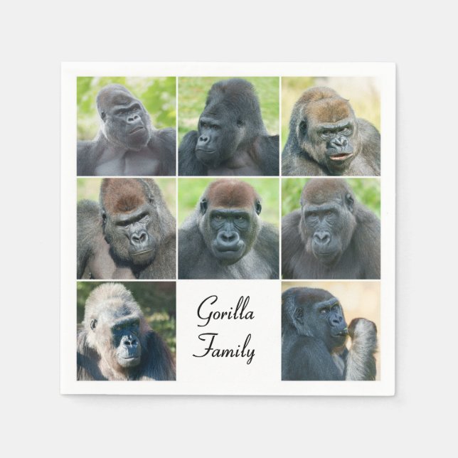 Gorilla Family Serviette (Vorderseite)