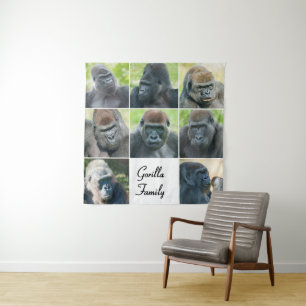 Gorilla Family Wandteppich