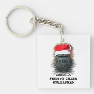 Gorilla Festive Cheer entfesselt Schlüsselanhänger