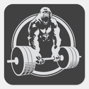 Gorilla Fitness Besenmodus Quadratischer Aufkleber