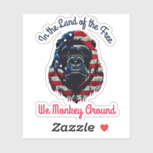 Gorilla Flag Amerika Aufkleber